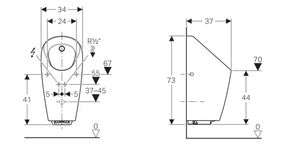 Geberit - Urinals - Piszoár - 116.085.00.1 – 2. kép