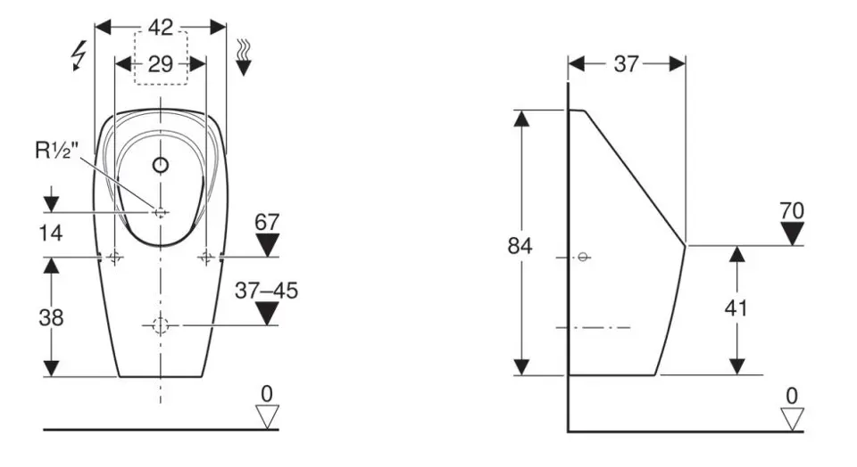 Geberit - Urinals - Piszoár - 116.140.00.1 – 2. kép