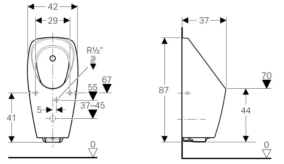 Geberit - Urinals - Piszoár - 116.143.00.1 – 2. kép