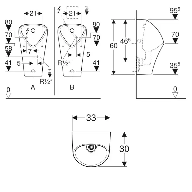 Geberit - Urinals - Piszoár - 501.655.00.1 – 2. kép