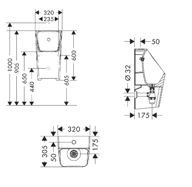 Hansgrohe - EluPura Original Q - Piszoár - 61184450 – 2. kép