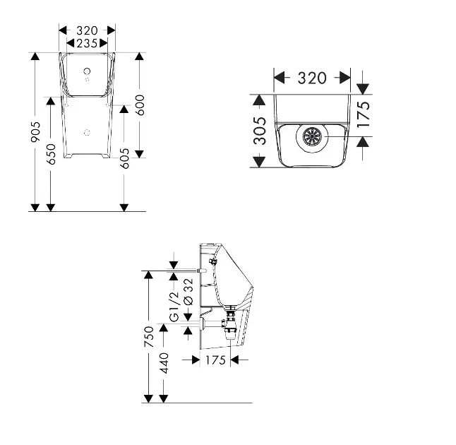 Hansgrohe - EluPura Original Q - Piszoár - 62010450 – 2. kép