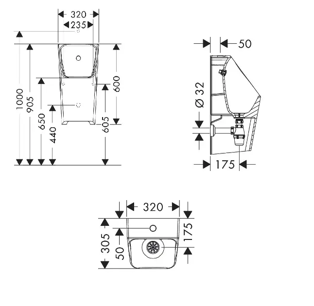 Hansgrohe - EluPura Original Q - Piszoár - 62011450 – 2. kép