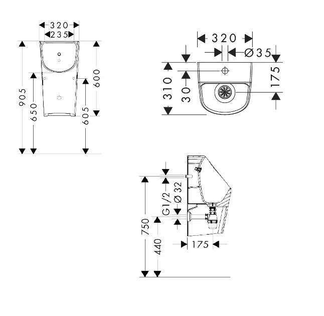Hansgrohe - EluPura Original S - Piszoár - 60287450 – 2. kép