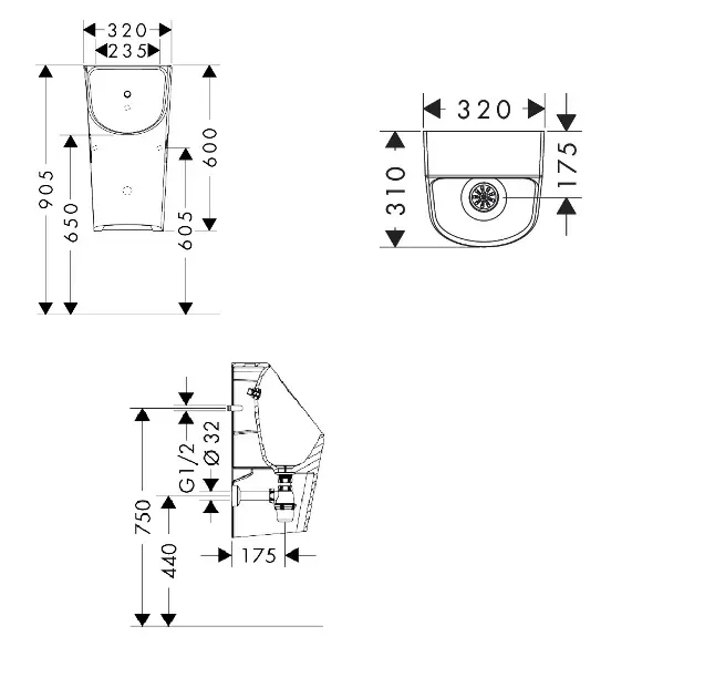 Hansgrohe - EluPura Original S - Piszoár - 61174450 – 2. kép