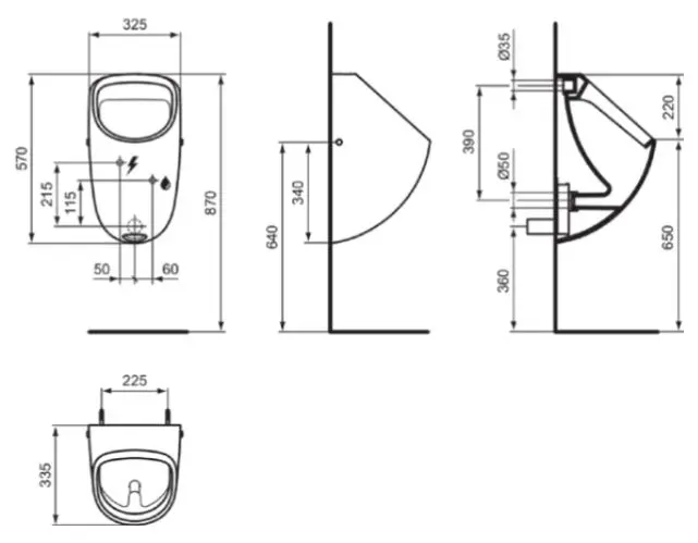 Ideal Standard - Connect - Piszoár - E354901 – 2. kép