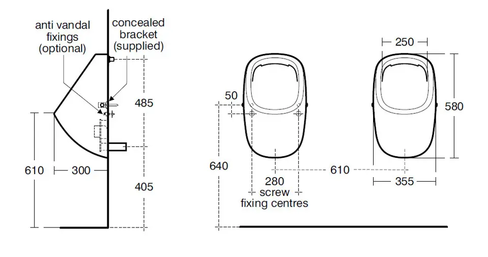 Ideal Standard - Connect - Piszoár - E621501 – 2. kép