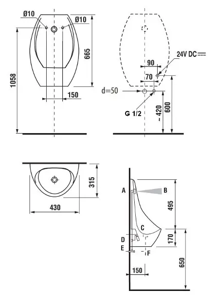 Jika - Domino - Piszoár - H8411010004871 – 2. kép
