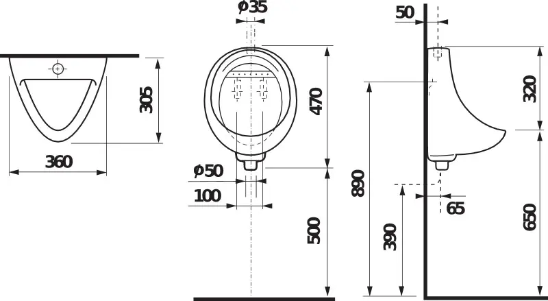 Jika - Korint - Piszoár - H8441000004401 – 2. kép