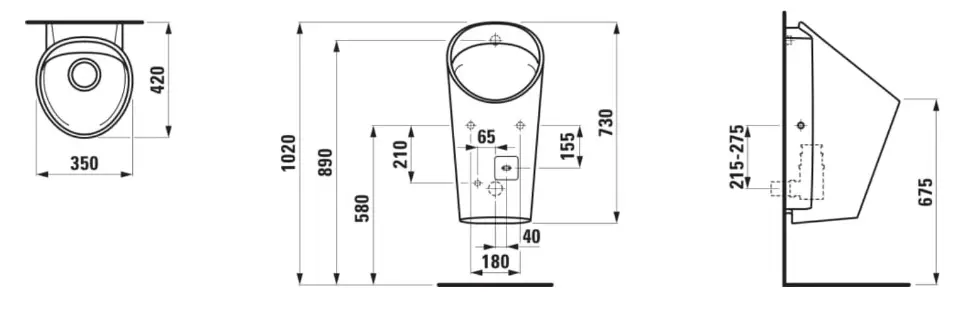 Laufen - Lema - Piszoár - H8411924004011 – 2. kép