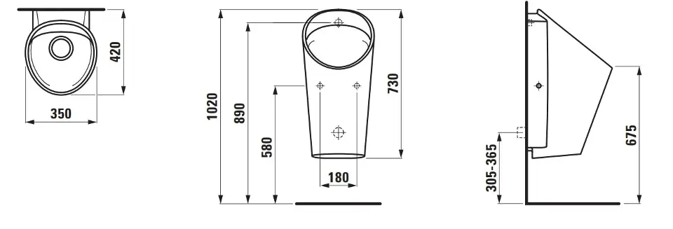 Laufen - Lema - Piszoár - H8411930004011 – 2. kép
