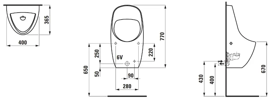 Laufen - Tamaro - Piszoár - H8411240004011 – 2. kép