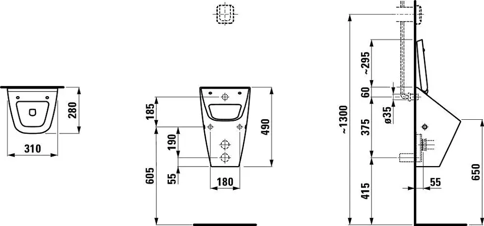 Laufen - Vila - Piszoár - H8411410000001 – 2. kép