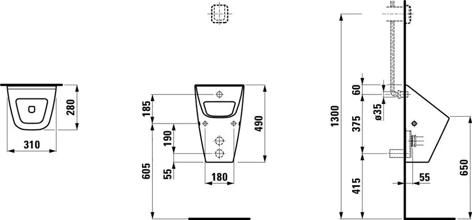 Laufen - Vila - Piszoár - H8411420000001 – 2. kép