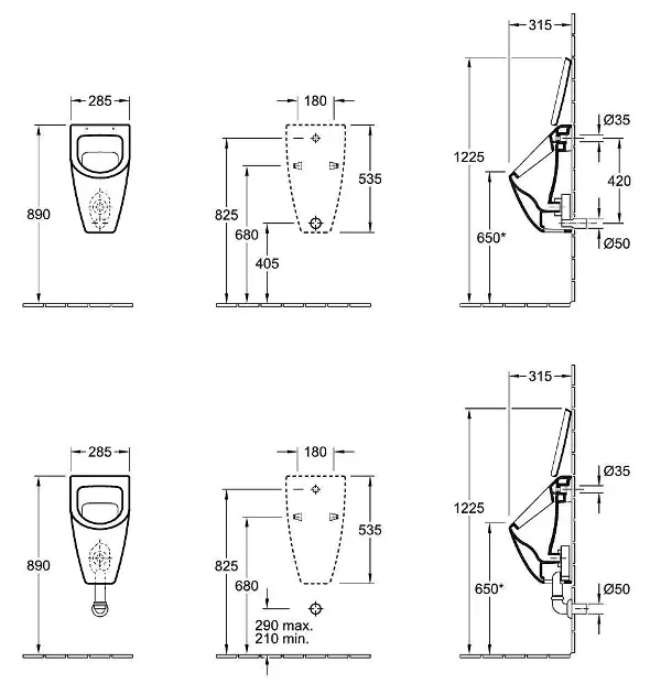 Villeroy & Boch - Subway - Piszoár - 75130001 – 2. kép