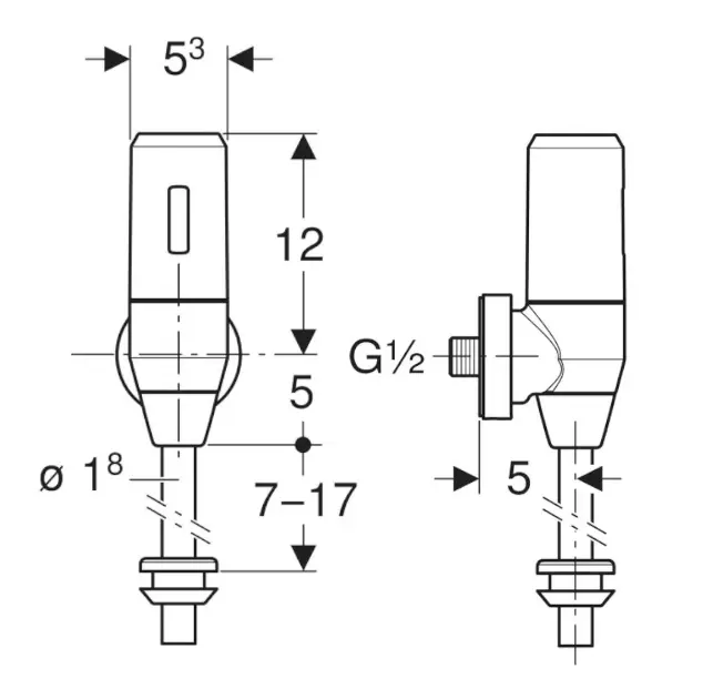Geberit - Flush systems - Öblítőszelep és öblítőrendszer - 115.805.21.5 – 2. kép