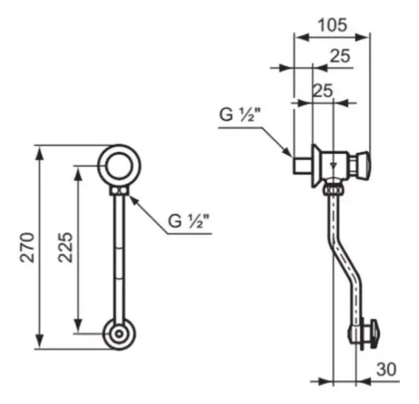 Ideal Standard - Eurovit - Öblítőszelep és öblítőrendszer - E2729AA – 2. kép