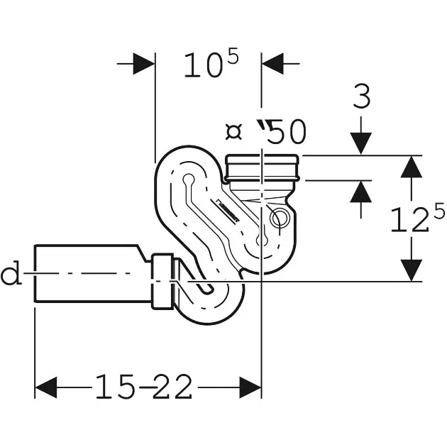 Geberit - Equipment and accessories - Piszoár szifon - 152.942.11.1 – 2. kép