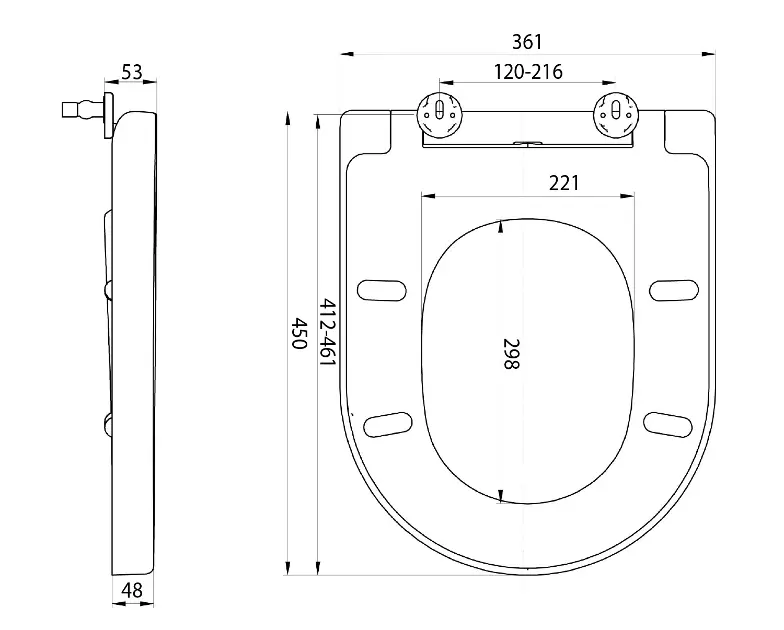 Aqualine - Dona - WC-ülőke - FD121 – 2. kép