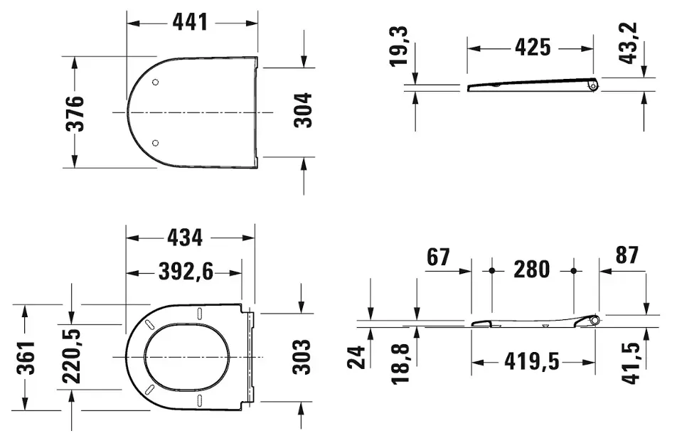 Duravit - D-Neo - WC-ülőke - 0021610000 – 2. kép