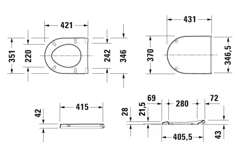Duravit - Starck 3 - WC-ülőke - 0063890000 – 2. kép