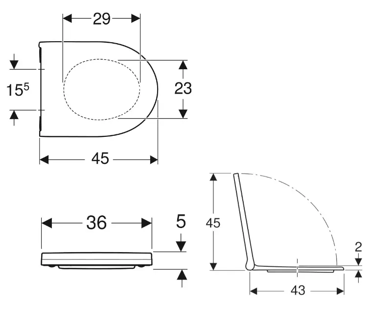 Geberit - Acanto - WC-ülőke - 502.719.01.1 – 2. kép
