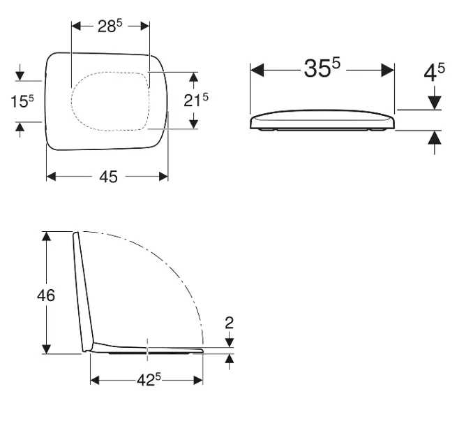 Geberit - Selnova Square - WC-ülőke - 500.336.01.1 – 2. kép