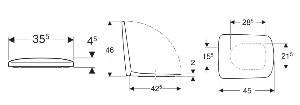 Geberit - Selnova Square - WC-ülőke - 500.338.01.1 – 2. kép