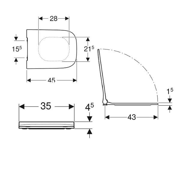 Geberit - Smyle Square - WC-ülőke - 500.688.01.1 – 2. kép
