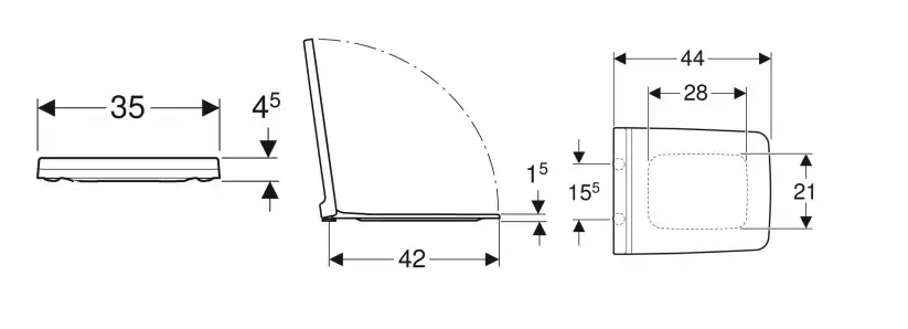 Geberit - Xeno 2 - WC-ülőke - 500.833.01.1 – 2. kép