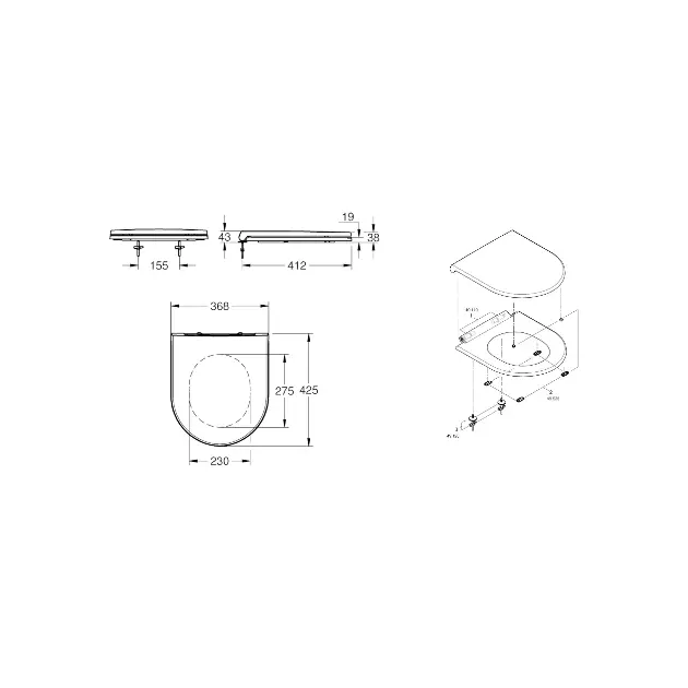Grohe - Bau Ceramic - WC-ülőke - 39913001 – 2. kép