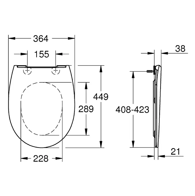 Grohe - Bau Ceramic - WC-ülőke - 39923000 – 2. kép