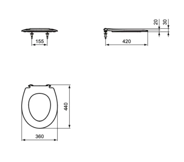 Ideal Standard - Alpha - WC-ülőke - E131901 – 2. kép