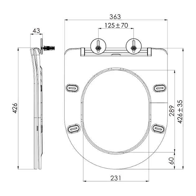 Sapho - Paco - WC-ülőke - PCS1012GR – 2. kép