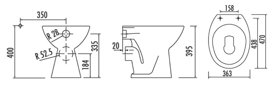 Aqualine - Sanitary ceramics - WC - TP330 – 2. kép