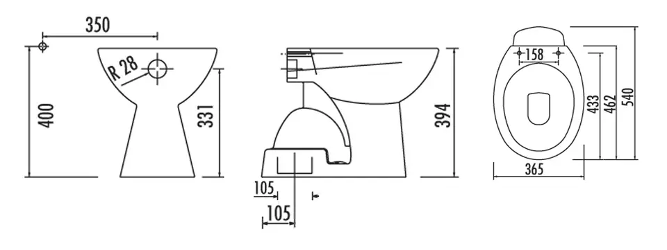 Aqualine - Sanitary ceramics - WC - TP340 – 2. kép