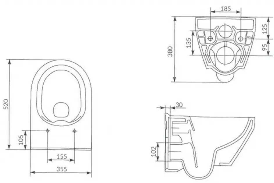 Cersanit - Crea - WC - K114-015 – 2. kép