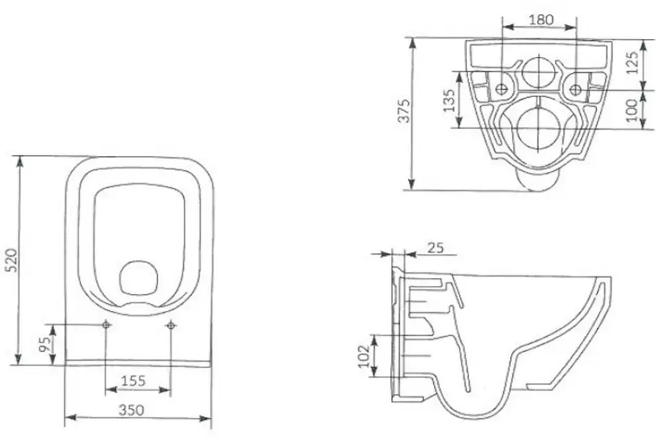 Cersanit - Crea - WC - K114-016 – 2. kép
