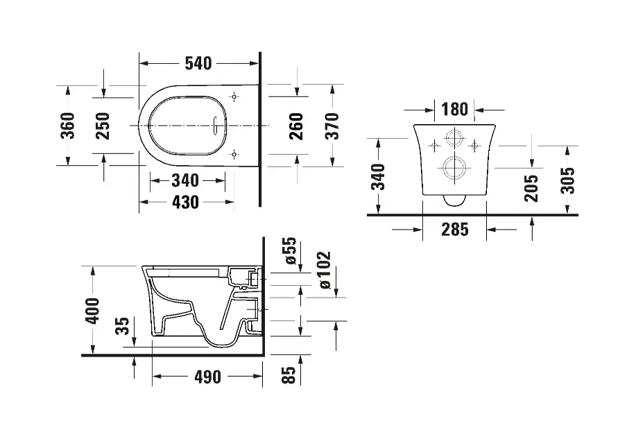 Duravit - White Tulip - WC - 257609AA00 – 2. kép