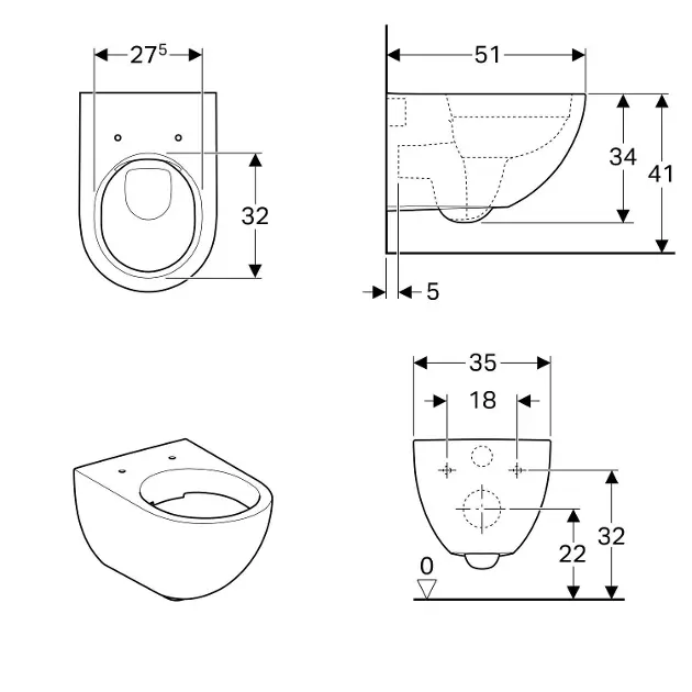Geberit - Acanto - WC - 500.600.01.2 – 2. kép