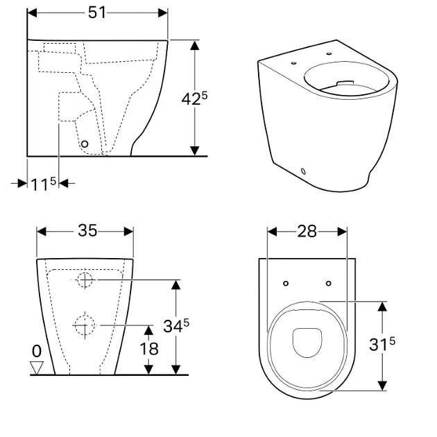 Geberit - Acanto - WC - 500.602.01.2 – 2. kép