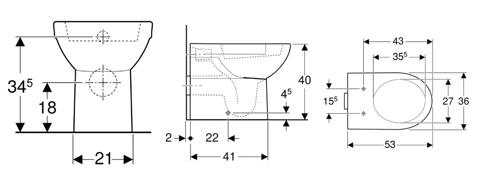 Geberit - Selnova Square - WC - 500.286.01.7 – 2. kép