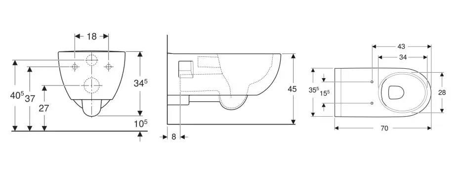 Geberit - Selnova - WC - 500.693.01.2 – 2. kép