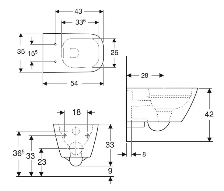 Geberit - Smyle Square - WC - 500.208.01.1 – 2. kép