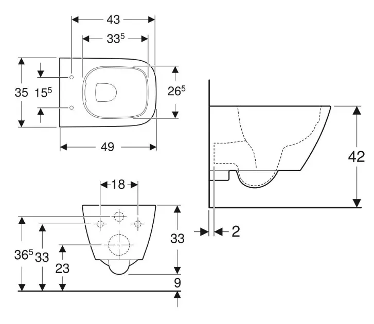 Geberit - Smyle Square - WC - 500.379.01.1 – 2. kép