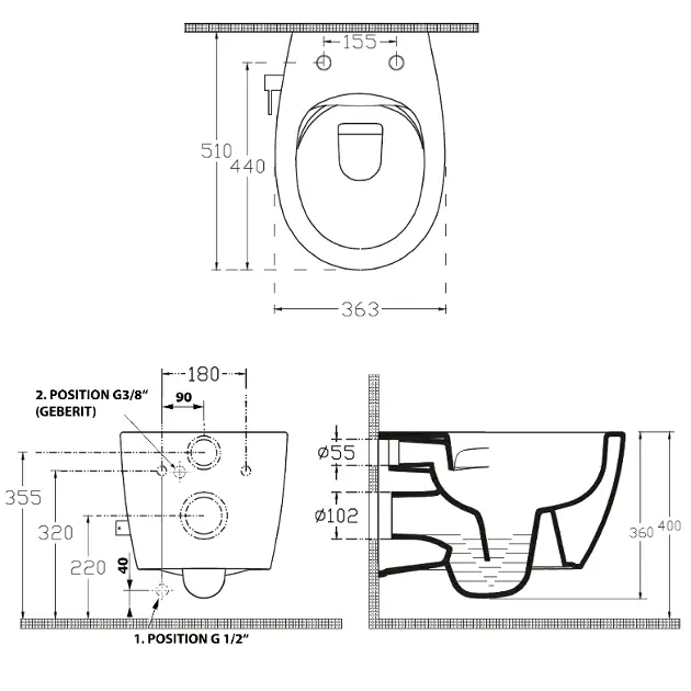 Sapho - Isvea - WC - 10ARS1010 – 2. kép