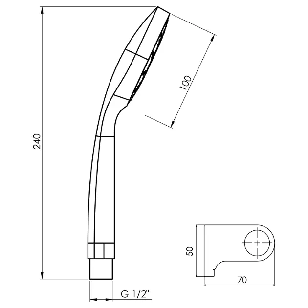 Aqualine - Showers - Kézi zuhanyfej - 11453 – 2. kép