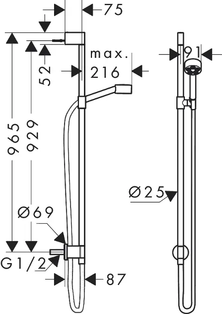 Axor - One - Kézi zuhanyfej - 48791000 – 2. kép