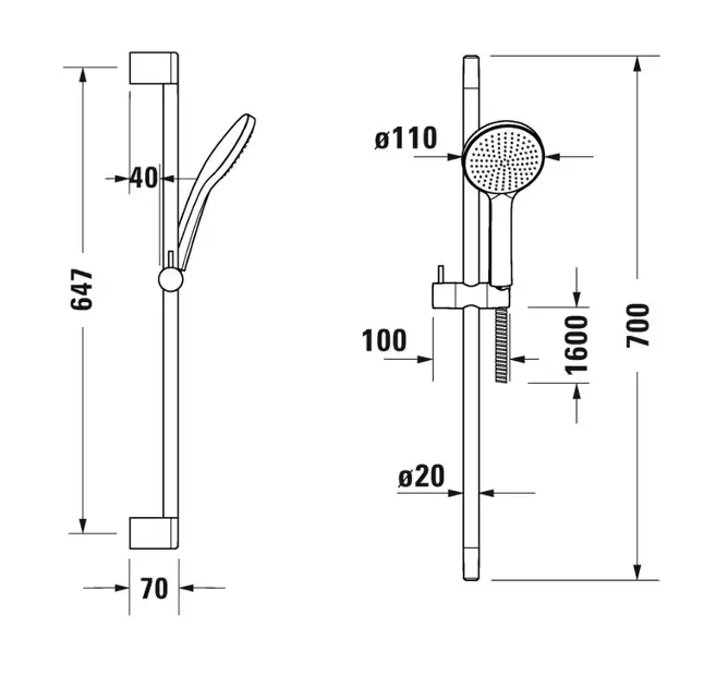Duravit - Showers - Kézi zuhanyfej - UV0680001046 – 2. kép