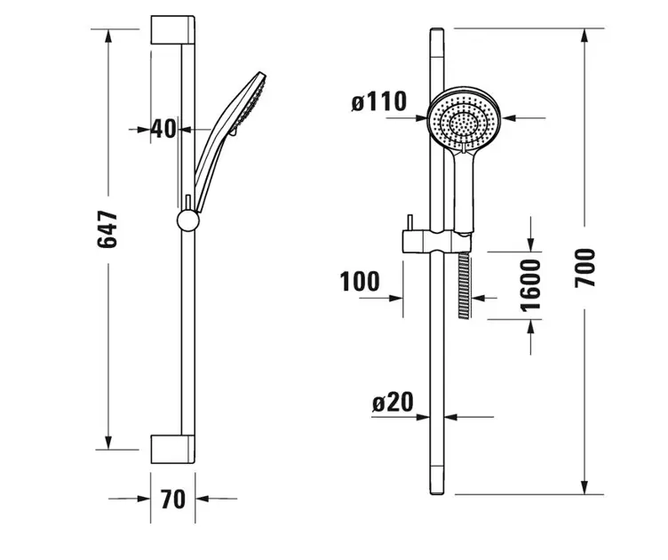 Duravit - Showers - Kézi zuhanyfej - UV0680002010 – 2. kép
